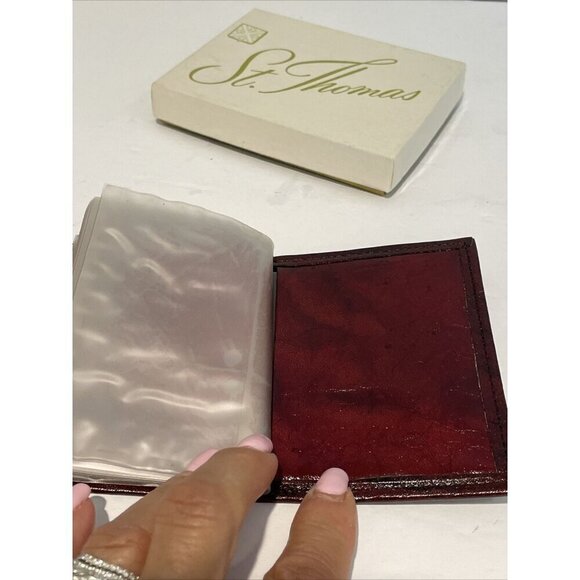 Vintage St. Thomas Men's Mahogany Card Case Wallet Mahogany Cowhide Leather 60s - Picture 8 of 10